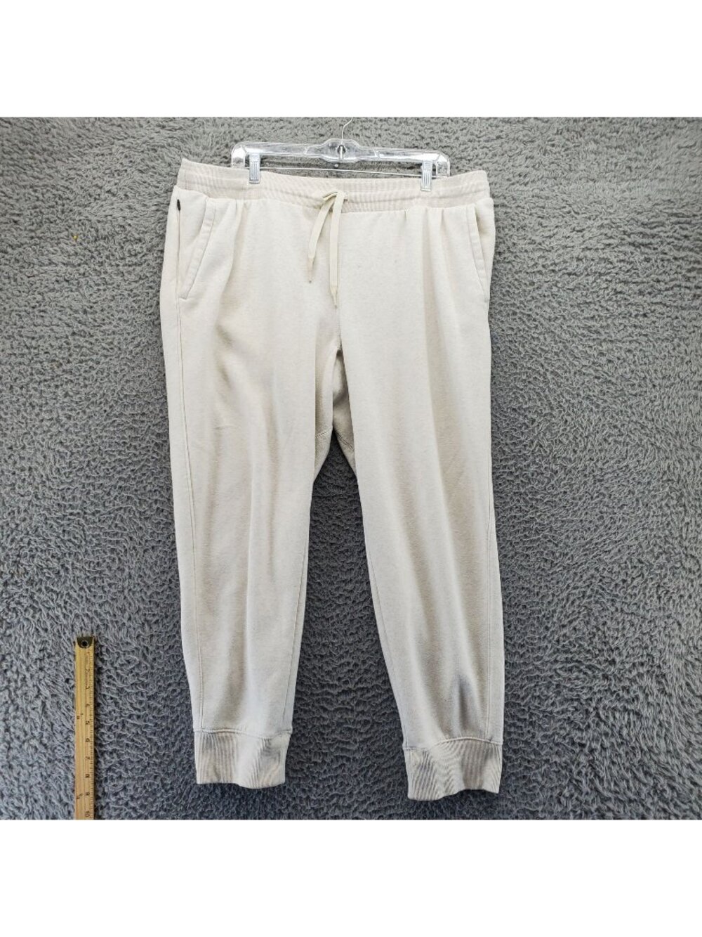 All In Motion Pants Womens XL Cream Joggers 55% Cotton Drawstring Waist *Read*